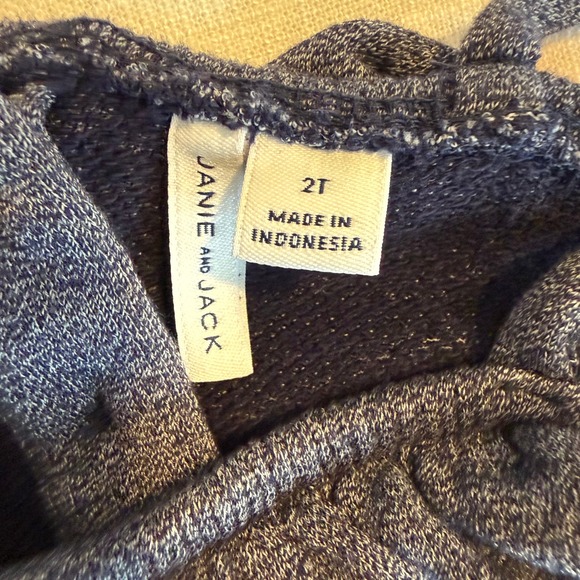 Janie and Jack Girls Blue Denim Look One Shoulder Ruffle Dress Size 2T - Picture 3 of 4